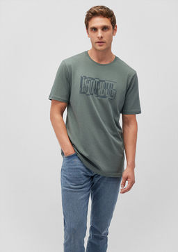 Istanbul Bask?l? Yesil Tisort