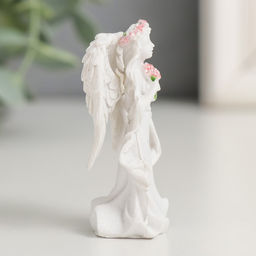 Фигурка полистоун «Ангел-девушка в розовом венке - благодарность», 3.8×6×3 см, МИКС