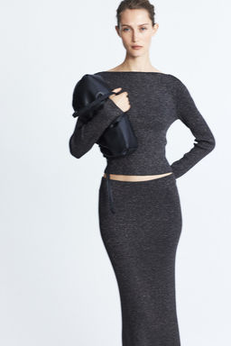 Top brillante con escote barco - H&m фото 2