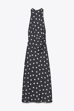 POLKA DOT SATIN MIDI DRESS - Zara фото 3