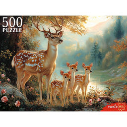 Пазлы 500 "Олени у озера"