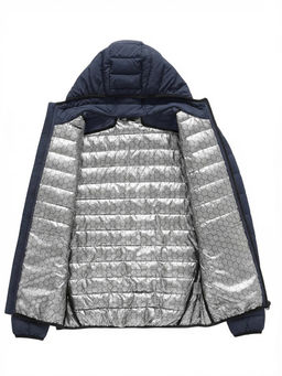 Куртка мужская стёганая с капюшоном с графеновой подкладкой бежевого цвета 9625_1B - Valianly фото 35