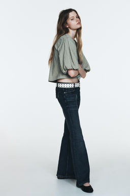 CHECK BALLOON SLEEVE TOP - Zara фото 4