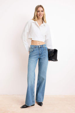 Mavi Normal Bel 100% Pamuk Wide Leg Genis Paca Jeans TWOSS26JE00125 - Trendyolmilla фото 3
