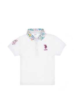 K_z _ocuk Beyaz Polo Yaka Ti__rt Sepette S_rpriz _ndirim - U.s. polo assn фото 2