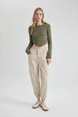 Coool Jogger Pantolon Gabardin KumasNormal Bel Basic Duz Kargo Cepli - Defacto фото 3
