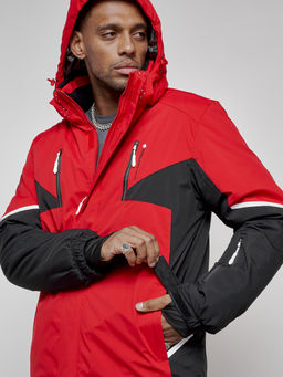 Горнолыжный костюм мужской зимний красного цвета 6319Kr - Leifensh фото 32