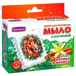 Мыло своими руками с картинкой "Лошадь в венке"
