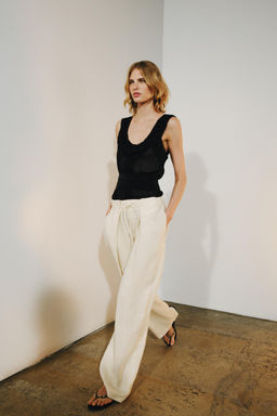 TOP LENCERO ENCAJE ZW COLLECTION / Negro