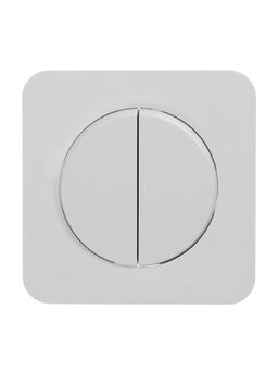 Выключатель проходной, серия Circular, 10 А, двухклавишный, скрытый монтаж, белый
