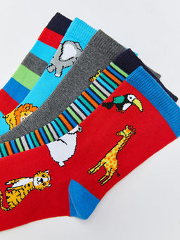 Desenli Erkek ?ocuk Soket ?orap 5li - Waikiki фото 3