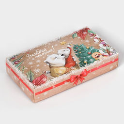 Коробка под 8 конфет «С Новым годом!», 9.5×17.5×3.5 см