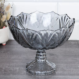 Ваза для сервировки 21x17 см на ножке / XH220 /уп 12/ шампань/дымчатая - Галеонтрейд фото 2