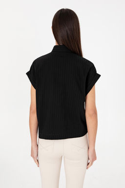 Kad_n Siyah _izgili K_sa Kollu G_mlek Sepette S_rpriz _ndirim - U.s. polo assn фото 5