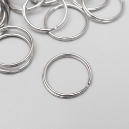 Цена за 2 шт. Основа для брелока кольцо металл серебро набор 50 шт 2х2 см