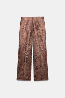 PANTAL?N CULOTTE EFECTO ARRUGADO / Cobre