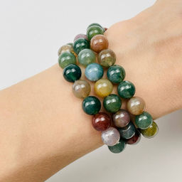 Бусины для рукоделия из Агата мохового (Индия)