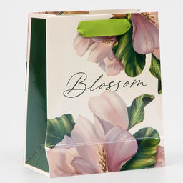 Пакет подарочный ламинированный, упаковка, «Цветение», радужная голография, S 12 х 15 х 5.5 см