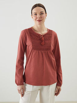 Ba?lamal? Yaka Nak??l? Kad?n Bluz