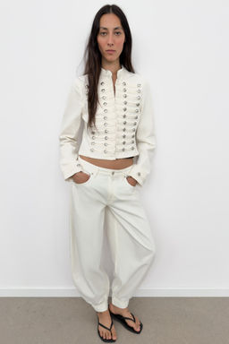 JEANS TRF BALLOON TRABILLA TIRO MEDIO / Blanco