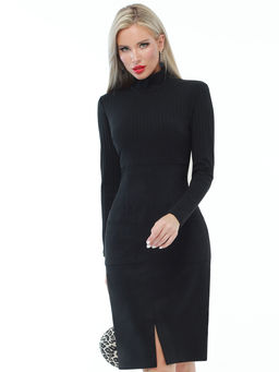 Платье черное трикотажное с длинным рукавом - Dstrend фото 7