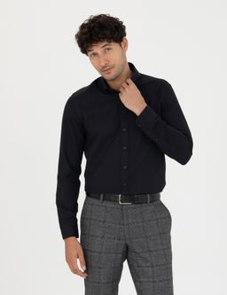 Siyah Slim Fit Uzun Kollu G_mlek