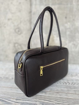 Женская кожаная сумка бочонок 1003 Кофе