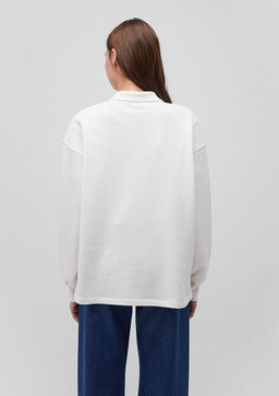 Beyaz Polo Tisort - Mavi фото 5