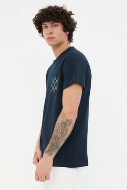 TRENDYOL MAN Lacivert Regular/Normal Kesim Logo Bask?l? %100 Pamuklu K?sa Kol T-Shirt TMNSS20TS0984 - Trendyolmilla фото 7