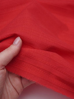 Фактурный хлопок Рельефные полоски цв.красный, ш.1.4м, хлопок-100%, 115гр/м.кв - Купава фото 6