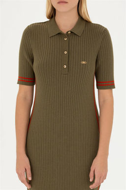 Женское трикотажное платье цвета хаки - U.s. polo assn фото 6