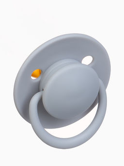 Соски-пустышки, от 6 мес., латекс, классические, в контейнере, набор из 2 шт., серый/серо-синий, M&B