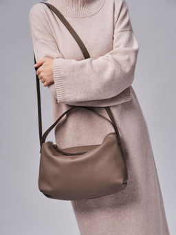 Сумка багет на плечо Deboro 30963 тауп