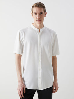 Regular Fit K?sa Kollu Arm?rl? Erkek Dokulu G?mlek