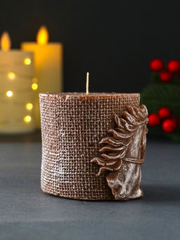 Декоративная свеча новогодняя «Лошадь Бохо», 70×75 мм, лак, коричневый