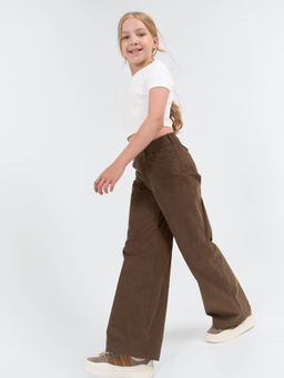 Брюки палаццо вельветовые Трюфель 7+