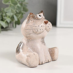 Сувенир керамика "Серая кошечка с пятнистыми ушками" 7,7х9х9,2 см