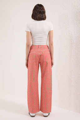 K?rm?z? Potikareli Yuksek Bel Wide Leg Jeans TWOSS25JE00307 - Trendyolmilla фото 4