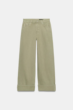 JEANS ZW COLLECTION BAGGY TIRO MEDIO / Khaki - Zara фото 8