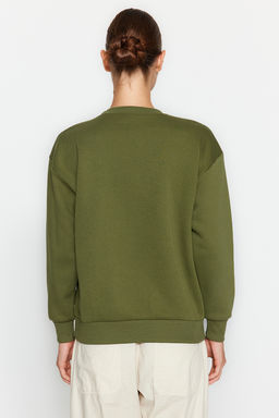 TRENDYOLMILLA Tas Animal Nak?sl? Regular/Normal Kal?p Kal?n Ici Polarl? Orme Sweatshirt TWOAW24SW00196 фото 6