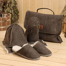 Набор для бани из овчины в портфеле Роскошный