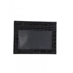 Обложка пропуск/карточка/проездной Croco-В-223 натуральная кожа черный крокодил (200) 264772 фото 2