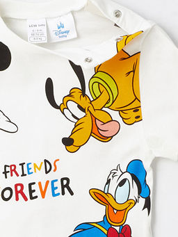 Bisiklet Yaka K?sa Kollu Mickey ve Arkada?lar? Bask?l? Erkek Bebek Ti??rt - Waikiki фото 2