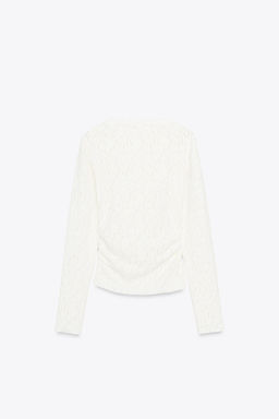 SOFT-TOUCH LACE GATHERED TOP - Zara фото 7