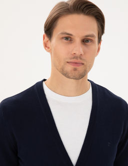 Lacivert Slim Fit Basic D__meli Triko H_rka - Pierre cardin фото 2