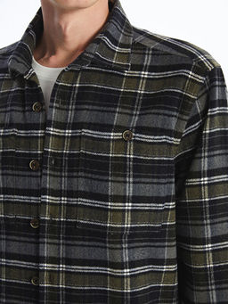 Regular Fit Uzun Kollu Ekose Gabardin Erkek G?mlek