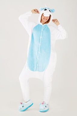 Пижама кигуруми голубой Единорог с крыльями