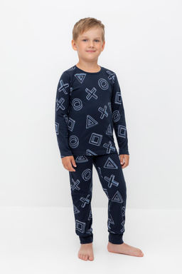 К 1561/индиго,объемные фигуры пижама дет