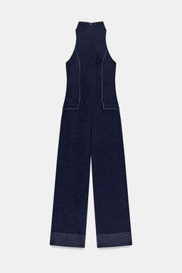 MONO HALTER VIVOS CONTRASTE / Azul tinta - Zara фото 6