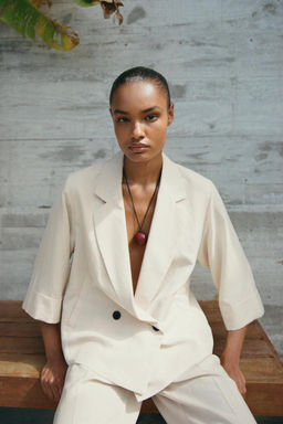 FRENCH SLEEVE DOUBLE-BREASTED BLAZER - Zara фото 3